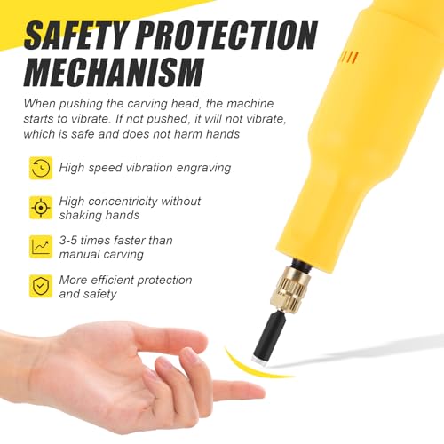 YUCHENGTECH Electric Wood Chisel Carving Tool Electric Woodworking Carving Chisel Tools Electric Wood Carving Chisel with 10 Carving Blades YUCHENGTECH