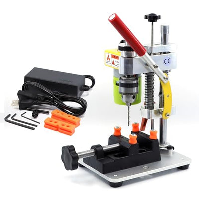 NovelLife Mini Drill Press Precision Benchtop Drilling Machine Elecric Portable Table Driller CNC 795 Motor B10 Chuck Metal Wooden DIY Jewelry Making