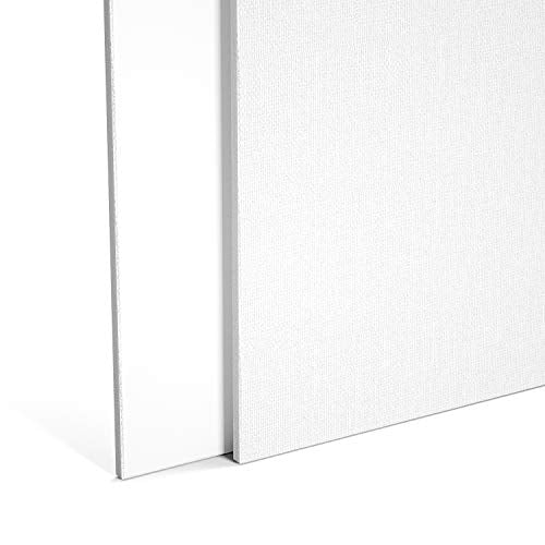 GOTIDEAL Canvas Boards, 8x10 inch Set of 10,Gesso Primed White Blank Canvases for Painting - 100% Cotton Art Supplies Canvas Panel for Acrylic Paint