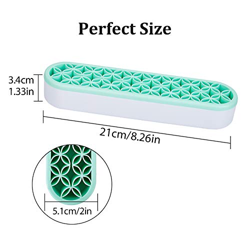 GORGECRAFT Sew Desktop Organizers Silicone Makeup Brush Stand Holder Cosmetic Storage Box Multipurpose Painting Pen Holder Sewing Craft Tools for Stash and Store(Green)