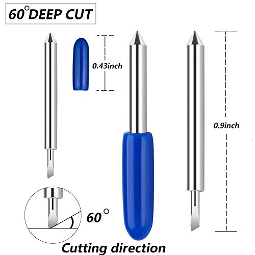 Elefama Deep Cut Blades for Ｃricut Explore Air 2 Air Maker Expression Vinyl Fabric 30PCS 60 Degree for Ｃricut Knife Cutting Blades Replacement - WoodArtSupply