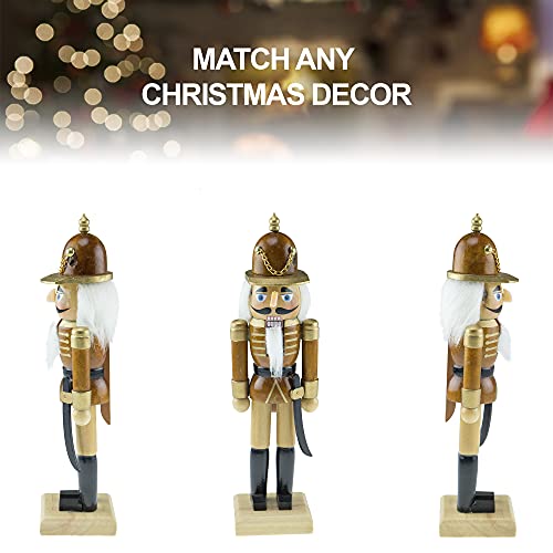 Clever Creations Brown Soldier 10 Inch Traditional Wooden Nutcracker, Festive Christmas Décor for Shelves and Tables