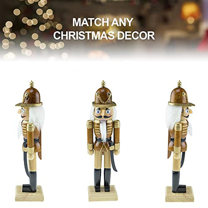 Clever Creations Brown Soldier 10 Inch Traditional Wooden Nutcracker, Festive Christmas Décor for Shelves and Tables