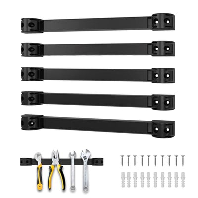 SDLDEER 5 Pack Magnetic Tool Holder, Magnetic Strips Tool Magnet Bar PVC Coated for Garage Tool Organizer 12 In