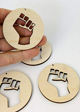 ALL SIZES BULK (12pc to 100pc) Unfinished Wood Laser Cutout AFRICA FIST Dangle Earring Jewelry Blanks Charms Shape Crafts Made in Texas Texan Wood Crafts