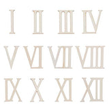 Supvox 24 Pcs Unfinished Wood Letters Roman Numerals Shapes Wooden Slices Wood Numerics Numbers Ornaments for Arts and Crafts 7cm SUPVOX