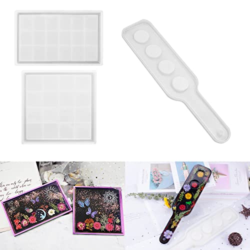 ResinWorld Shot Glass Serving Tray Mold + Rectangle Square Tray Mold for Resin ResinWorld