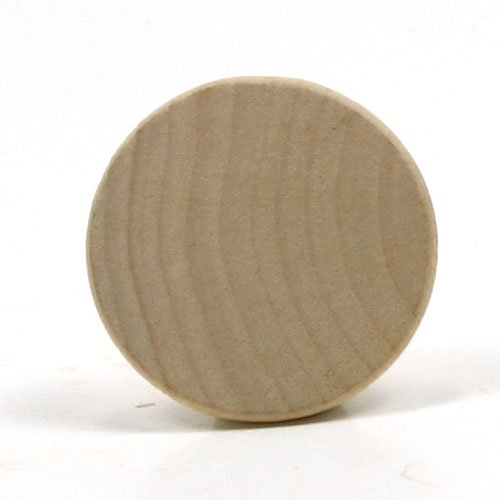 Mylittlewoodshop Pkg of 50 - Round Circle Disk - 1 inch in Diameter with Beveled Edge and 1/8 inch Thick Unfinished Wood (WW-WNC100-50) Unique Wood Shapes