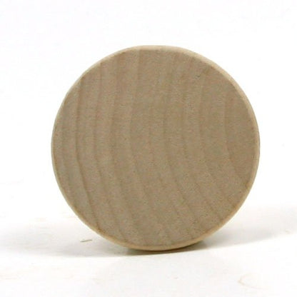 Mylittlewoodshop Pkg of 50 - Round Circle Disk - 1 inch in Diameter with Beveled Edge and 1/8 inch Thick Unfinished Wood (WW-WNC100-50) - WoodArtSupply