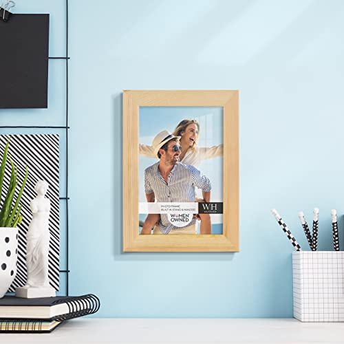 Renditions Gallery 5x7 inch Picture Frame Nature Wood Grain Frame, High-end Modern Style, Made of Solid Wood and High Definition Glass for Wall and