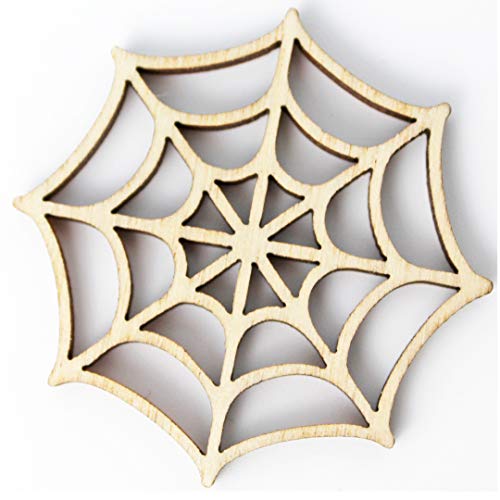 Spider Web Halloween Unfinished Wood Laser Cut Out Cutout Shape Crafts Sign DIY Ready to Paint or Stain Texan Wood Crafts