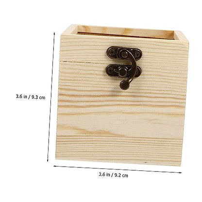 BESTOYARD 2 Pcs Wooden Box with Glass Lid Jewelry Container Earring Display Holder Glass Jewelry Keepsake Candy Necklace Case Unfinished Wooden Chest