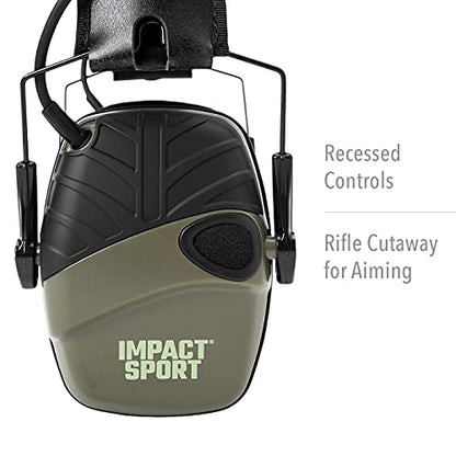 Howard Leight by Honeywell Impact Sport Sound Amplification Electronic Shooting Earmuff, Green - WoodArtSupply