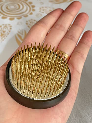 Japanese Flower Frog Ikebana Vase Kit Flower Container with 2.4" Floral Frog and 2 in 1 Kenzan Needle Straightening Tool-8.3" Plastic Ikebana Bowl Eggone