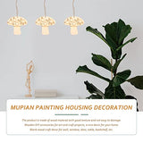 FOMIYES Crafts 50 Sets of Wooden Mushroom Cutouts Unfinished Wood Shapes Slices Blank Wood Embellishments with Rope for DIY Projects Home Decor FOMIYES