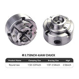 CKS375 Wood Lathe Chucks, 3.75" 4-Jaw Self-Centering Scroll Chuck with 1" x 8TPI Thread Woodworking Turning Tools Set Include(3.75 Gear Chuck,5 PHUKIMLONG