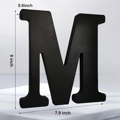 AOCEAN 8 inch Black Wood Letters Unfinished Wood Letters for Halloween Decorative Standing Letters Slices Sign Board Decoration for Craft Home Party AOCEAN