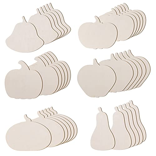 36 Pieces Unfinished Wood Pumpkin Cutout Shapes 6 Inch Pumpkin Wood DIY Crafts Cutouts for Halloween Fall Thanksgiving DIY Crafts MixTeach