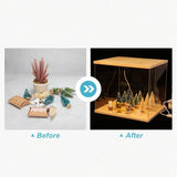 MECCANIXITY Acrylic Display Case with LED Light, 8"x6"x14" Clear Display Box Figures Display Case for Collectibles MECCANIXITY