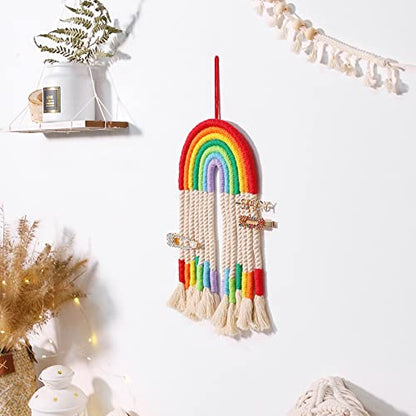 Allazone Rainbow Wall Hanging Kit, 8 PackDIY Rainbow Wall Decor Craft Kit, Cotton Macrame Cord Rope, Pearl Needle, Crystal String Rope for Bedroom - WoodArtSupply