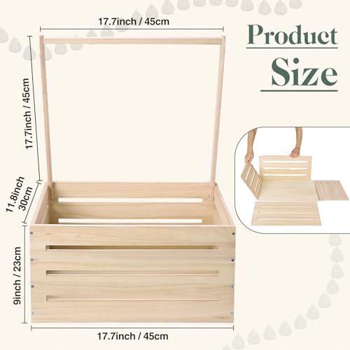 Suzile Wooden Baby Shower Crate Closet, Baby Basket with Handle Baby Storage Crate Hamper, Baby Shower Wooden Gift Crate, Baby Personailzed Basket - WoodArtSupply