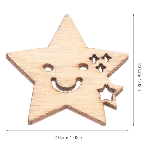 Amosfun 50PCS Wooden Star and Moon Cutouts Wooden Pieces Craft Embellishments for DIY Art Craft Decoration - WoodArtSupply