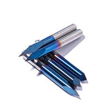 20/30/45/60/90deg 0.1mm Triangular CNC Router Bits Set, 1/8" Shank Engraving Carving V-Bit with Nano Blue Coating Sharp Pyramid Bits for Acrylic Wood FoxAlien