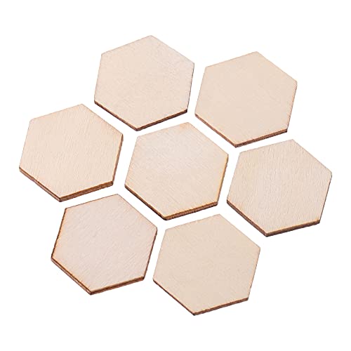 MILISTEN 100pcs Woodsy Decor Mini Hexagon Wood Chip Unfinished Homemade Ornaments Blank Ornaments Blank Unfinished Wood Slices Blank Wooden Ornaments