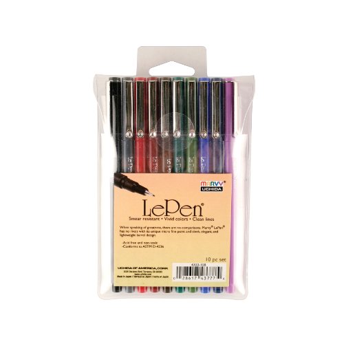 UCHIDA Marvy 0.03mm Point Le Pen Set Art Supplies, Assorted