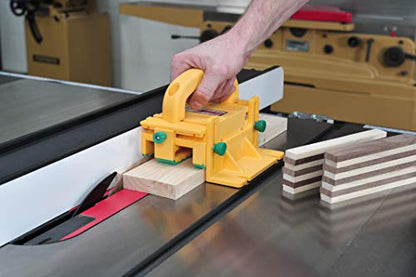 MICROJIG GRR-RIPPER GR-100+GRP-11G 3D Pushblock With A 1/8" Leg Table Saw Accessory For Table Saws, Router Tables, Band Saws, And Jointers, Yellow - WoodArtSupply