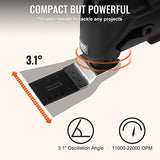 VEVOR Multitool Oscillating Tool Corded 2.5 Amp, Oscillating Saw Tool with LED Light, 6 Variable Speeds, 3.1° Oscillating Angle, 11000-22000 OPM, VEVOR