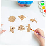 ABOOFAN 1000 Pcs Marine Life Wood Chips Wooden Sea Life Slices Wood Cutouts Ocean Animal Wooden Slices Unfinished Wood Animal Fish Cutouts Seahorse ABOOFAN