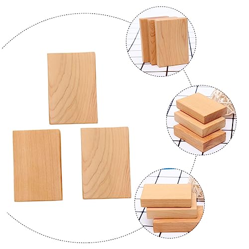 VILLFUL 3pcs Block Craft Toys Unfinished Wood Cutout Puzzle Toy Rectangular Wood Jewelry Accessories Wood Cube for Craft Wood Toys Puzzle Accessories VILLFUL