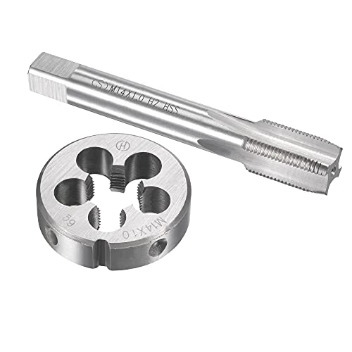 uxcell M14 x 1mm Metric Tap and Die Set, Machine Thread Screw Tap with Round Threading Die, Tap & Die Kit for Nut Screw Bolt Thread Repair uxcell