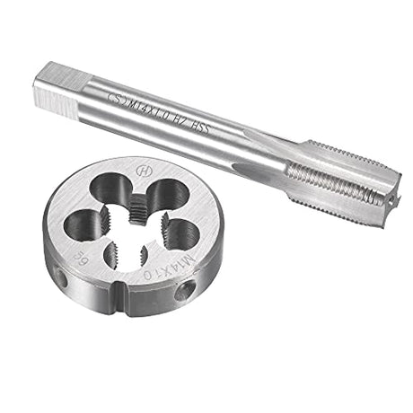 uxcell M14 x 1mm Metric Tap and Die Set, Machine Thread Screw Tap with Round Threading Die, Tap & Die Kit for Nut Screw Bolt Thread Repair uxcell