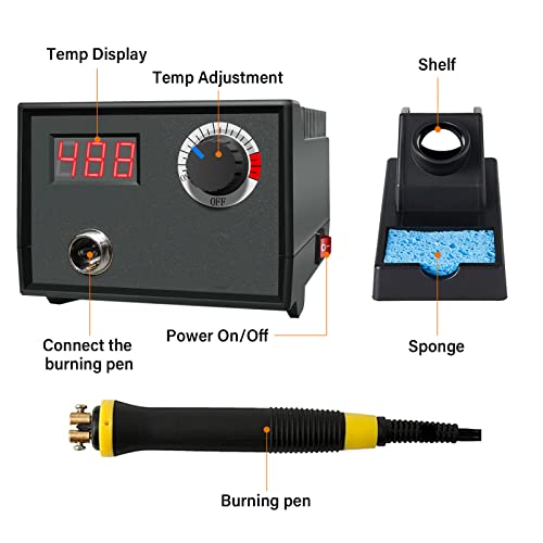 FIRElood Wood Burning Tool, Wood Burner kit Pen 25~750℃, Wood Burning kit with Digital Thermometer Temperature Adjustable Temperature, 1 pyrographic FIRElood