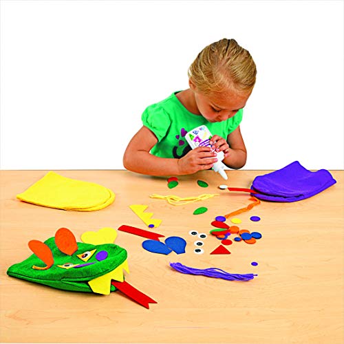 Colorations Felt Imaginary Hand Puppet Craft Kit for Kids, Makes 12 Puppets, Googly Eyes, Dragons, Dramatic Play, Imagination, Creatures, Role Play, Colorations