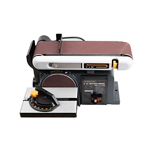 POWERTEC BD4600 Belt Disc Sander For Woodworking | 4 In. x 36 in. Belt Sander with 6 In. Sanding Disc - WoodArtSupply