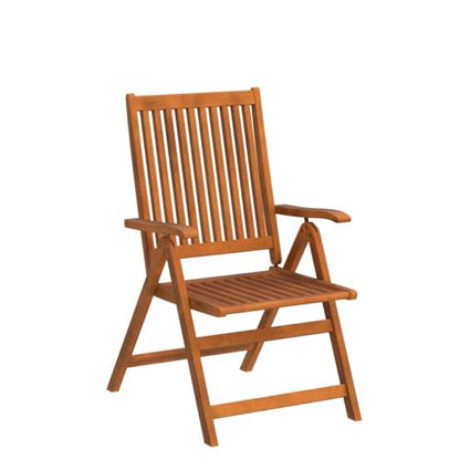 East West Furniture BCNC5NA Outdoor Folding arm Chair, Natural Oil