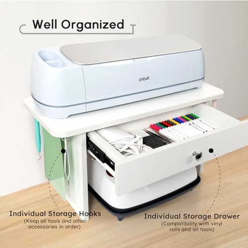 Crafit Desktop Storage Organizer Compatible with Cricut Machines, Organization and Storage Table Desk Stand Legs with Accessories and Supplies