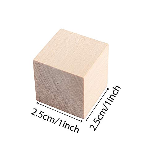 ZOENHOU 300 PCS 1 Inch Wooden Cubes, Premium Natural Solid Wood Unfinished Wooden Block Set for Painting Decorating Crafting DIY Projects ZOENHOU