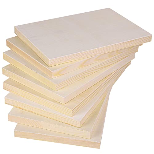 ADXCO 8 Pack Wood Panels 12 x 8 inch Wooden Canvas Board Unfinished Wooden Panel Boards for Painting, Arts, Pouring Use with Oils, Acrylics - WoodArtSupply