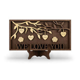 GIFT FOR MOM GRANDMA, WE LOVE YOU 3D Family Tree Sign Frame, Personalized 3-9 DIY Names Wooden Plaque Keepsake for DAD Parents, Friends, Teachers on ADDMES