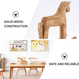 VOSAREA 18x6x18cm Wooden Rocking Horse Table Decoration Craft Home Art Furnishing VOSAREA