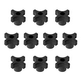 POWERTEC 5/16"-18 4 Point Knobs 10PK, Clamping Knobs with Steel Insert for T Track Bolts, Thumb Screw Threaded Knobs for T Track Accessories, Feather POWERTEC
