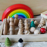 LIFKOME Children Toys 30Pcs Unfinished Wooden Peg Dolls, Wooden Figures to Paint Unfinished Wood Peg Dolls with Hats Wooden Figures Peg Dolls for DIY LIFKOME