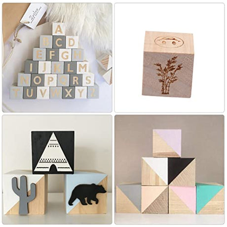 BUYGOO 30Pcs 2 inch Wooden Cubes Unfinished Wood Blocks for Wood Crafts, Wooden Cubes, Wood Square Blocks for Crafts and DIY Décor, Great for Baby BUYGOO