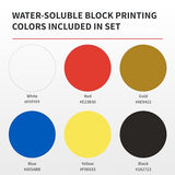 Speedball Water-Soluble Block Printing Ink Starter Set, 6 Bold Colors with Satin Finish, 1.25-Ounce Tubes Speedball