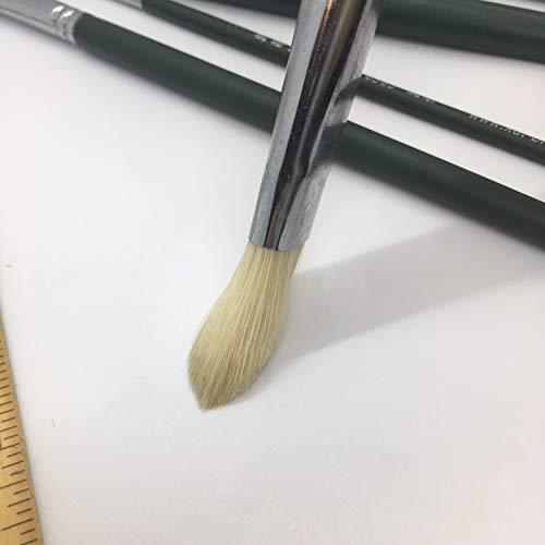 XDT#6385 Filbert Artist Paint Brush 6 Piece Set Medium Stiff Hog Bristle Extra Long Handle #2#4#6#8#10#12, Acrylic Oil Watercolor - WoodArtSupply