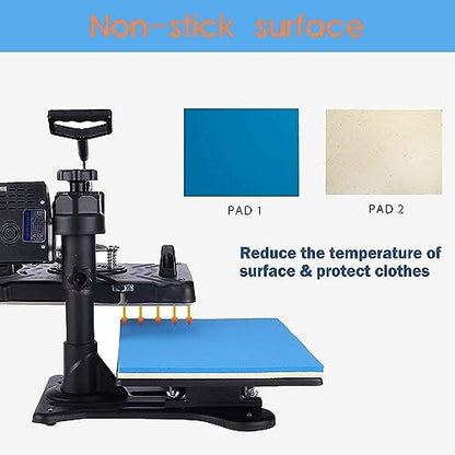 AKEYDIY Heat Press Machine 8 in 1 Professional Heat Press Machines 15" Swing Away Shirt Printing Sublimation Transfer Machine Digital Heat Press - WoodArtSupply